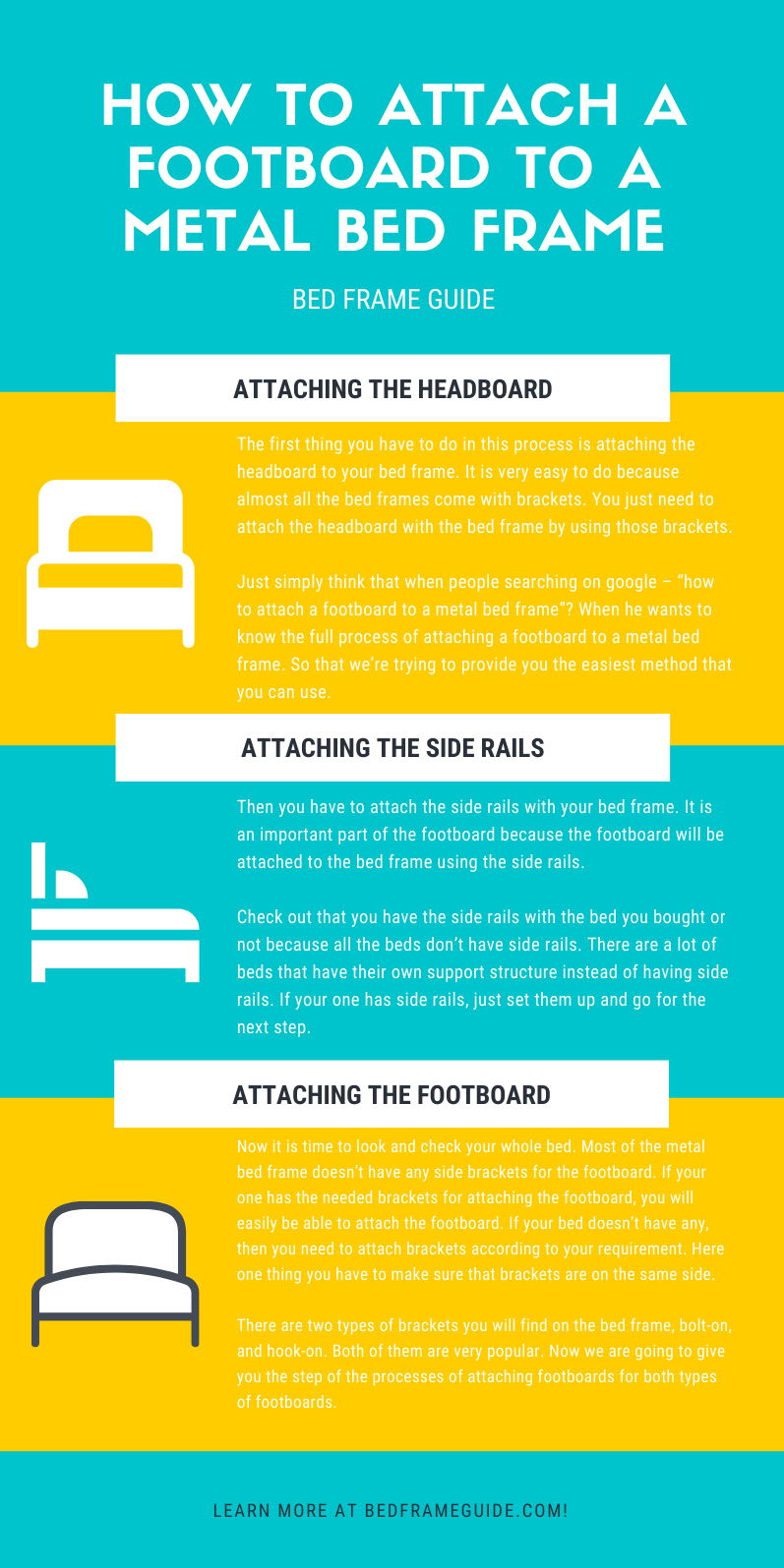 How to Attach a Footboard to a Metal Bed Frame Infographic