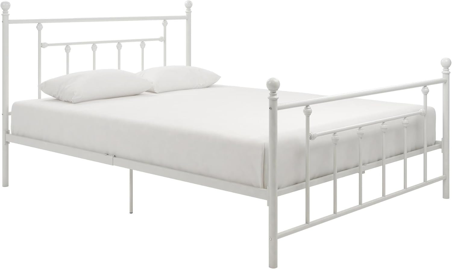 DHP Manila Metal Bed with Victorian Style Headboard and Footboard