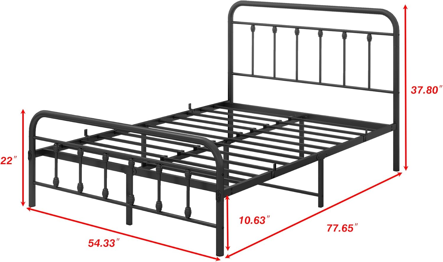 DUMEE Black Metal Bed Frame